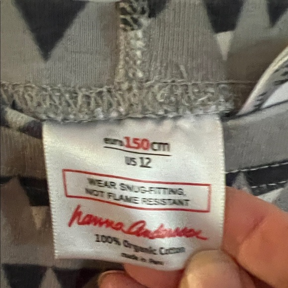 Hanna Anderson Gray Geometric Patterned Pajama Set US size 12 - Picture 7 of 7